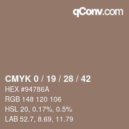 Código de color: CMYK 0 / 19 / 28 / 42 | qconv.com