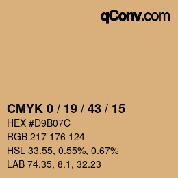 Color code: CMYK 0 / 19 / 43 / 15 | qconv.com