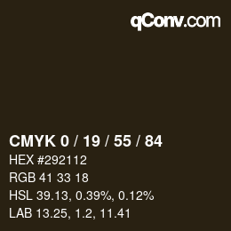 Code couleur: CMYK 0 / 19 / 55 / 84 | qconv.com