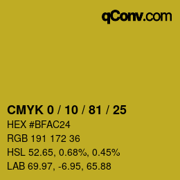 Color code: CMYK 0 / 10 / 81 / 25 | qconv.com