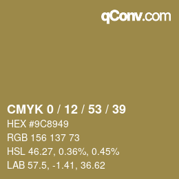 Color code: CMYK 0 / 12 / 53 / 39 | qconv.com