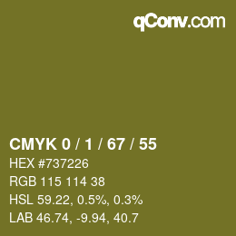 Farbcode: CMYK 0 / 1 / 67 / 55 | qconv.com