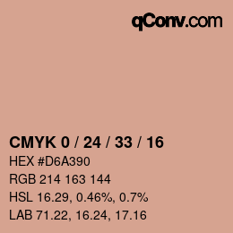 Code couleur: CMYK 0 / 24 / 33 / 16 | qconv.com