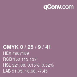 Color code: CMYK 0 / 25 / 9 / 41 | qconv.com