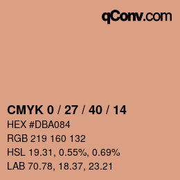 Code couleur: CMYK 0 / 27 / 40 / 14 | qconv.com