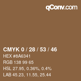 Color code: CMYK 0 / 28 / 53 / 46 | qconv.com