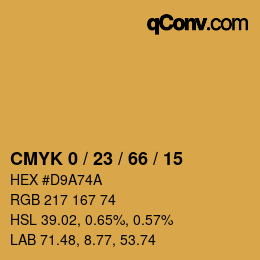 Color code: CMYK 0 / 23 / 66 / 15 | qconv.com