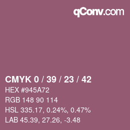 Código de color: CMYK 0 / 39 / 23 / 42 | qconv.com