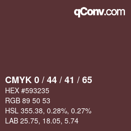 Código de color: CMYK 0 / 44 / 41 / 65 | qconv.com