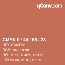 Código de color: CMYK 0 / 44 / 55 / 23 | qconv.com