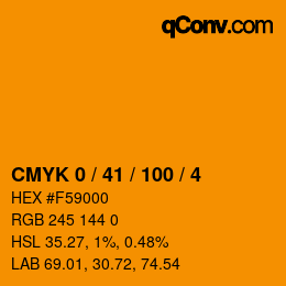 Código de color: CMYK 0 / 41 / 100 / 4 | qconv.com