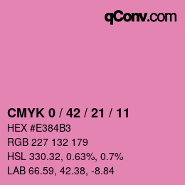 Code couleur: CMYK 0 / 42 / 21 / 11 | qconv.com