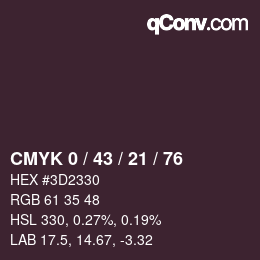 Código de color: CMYK 0 / 43 / 21 / 76 | qconv.com