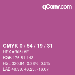 Código de color: CMYK 0 / 54 / 19 / 31 | qconv.com