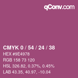 Código de color: CMYK 0 / 54 / 24 / 38 | qconv.com