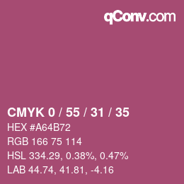 Color code: CMYK 0 / 55 / 31 / 35 | qconv.com