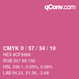 Farbcode: CMYK 0 / 57 / 34 / 19 | qconv.com