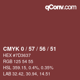 Color code: CMYK 0 / 57 / 56 / 51 | qconv.com