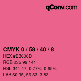 Code couleur: CMYK 0 / 58 / 40 / 8 | qconv.com