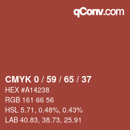 Color code: CMYK 0 / 59 / 65 / 37 | qconv.com