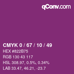 Código de color: CMYK 0 / 67 / 10 / 49 | qconv.com