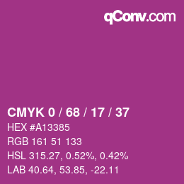 Código de color: CMYK 0 / 68 / 17 / 37 | qconv.com