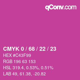 Color code: CMYK 0 / 68 / 22 / 23 | qconv.com