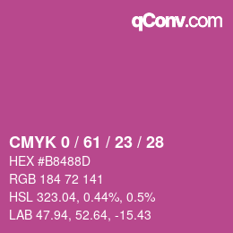 Código de color: CMYK 0 / 61 / 23 / 28 | qconv.com