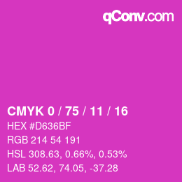 Código de color: CMYK 0 / 75 / 11 / 16 | qconv.com