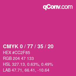 Código de color: CMYK 0 / 77 / 35 / 20 | qconv.com