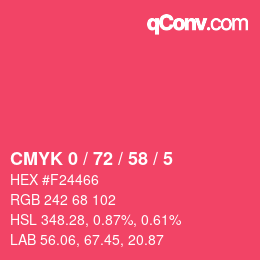 Código de color: CMYK 0 / 72 / 58 / 5 | qconv.com