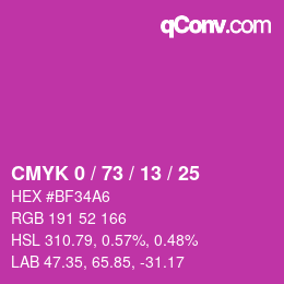 Código de color: CMYK 0 / 73 / 13 / 25 | qconv.com