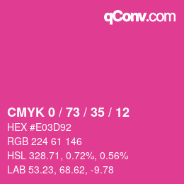 Código de color: CMYK 0 / 73 / 35 / 12 | qconv.com