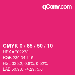 Código de color: CMYK 0 / 85 / 50 / 10 | qconv.com