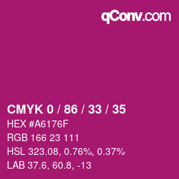 Código de color: CMYK 0 / 86 / 33 / 35 | qconv.com