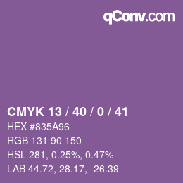 Farbcode: CMYK 13 / 40 / 0 / 41 | qconv.com