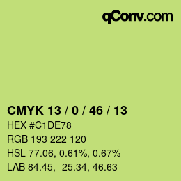 Código de color: CMYK 13 / 0 / 46 / 13 | qconv.com