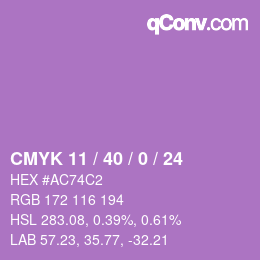 カラーコード: CMYK 11 / 40 / 0 / 24 | qconv.com