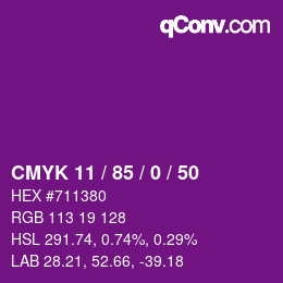 Color code: CMYK 11 / 85 / 0 / 50 | qconv.com