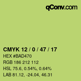 Código de color: CMYK 12 / 0 / 47 / 17 | qconv.com