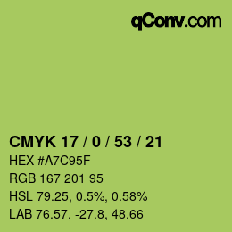 Código de color: CMYK 17 / 0 / 53 / 21 | qconv.com