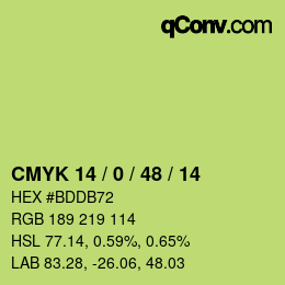 Color code: CMYK 14 / 0 / 48 / 14 | qconv.com