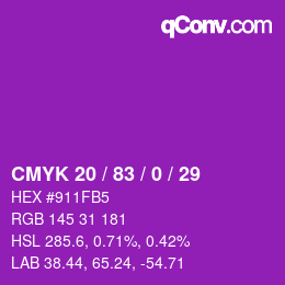 Código de color: CMYK 20 / 83 / 0 / 29 | qconv.com