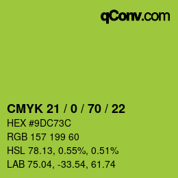 Color code: CMYK 21 / 0 / 70 / 22 | qconv.com