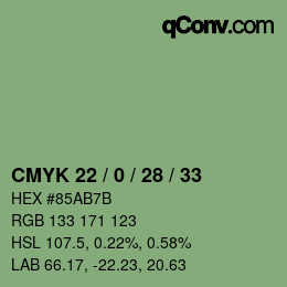 Code couleur: CMYK 22 / 0 / 28 / 33 | qconv.com