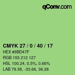 Código de color: CMYK 27 / 0 / 40 / 17 | qconv.com