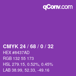 Código de color: CMYK 24 / 68 / 0 / 32 | qconv.com