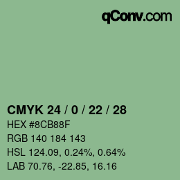 Color code: CMYK 24 / 0 / 22 / 28 | qconv.com