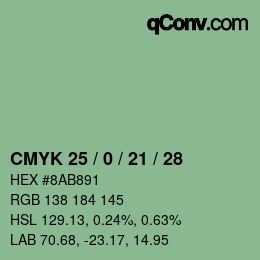 Color code: CMYK 25 / 0 / 21 / 28 | qconv.com