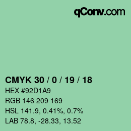 カラーコード: CMYK 30 / 0 / 19 / 18 | qconv.com